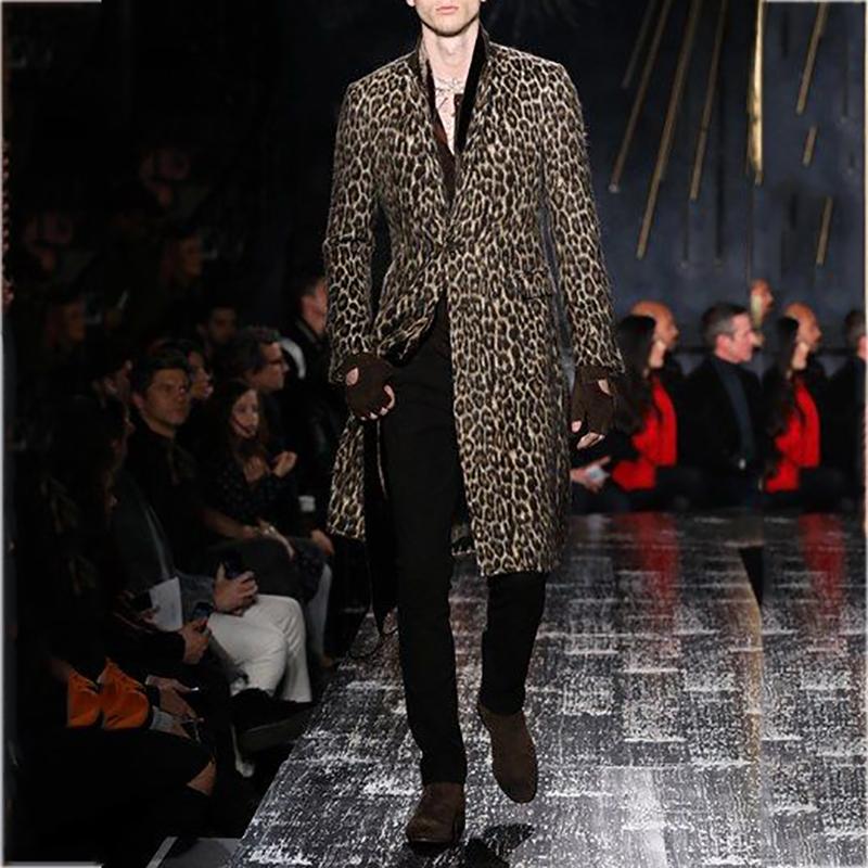 Fashion Men's Leopard Print Coat