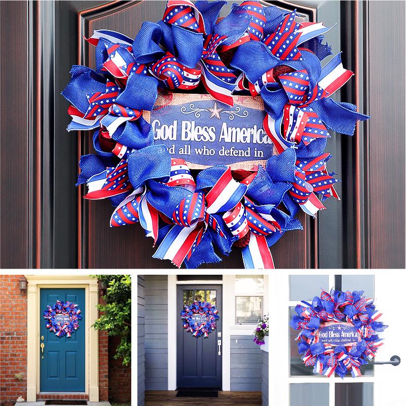 ⚾Honour United We Stand Wreath for Front Door or Room Hand-knitting Articles