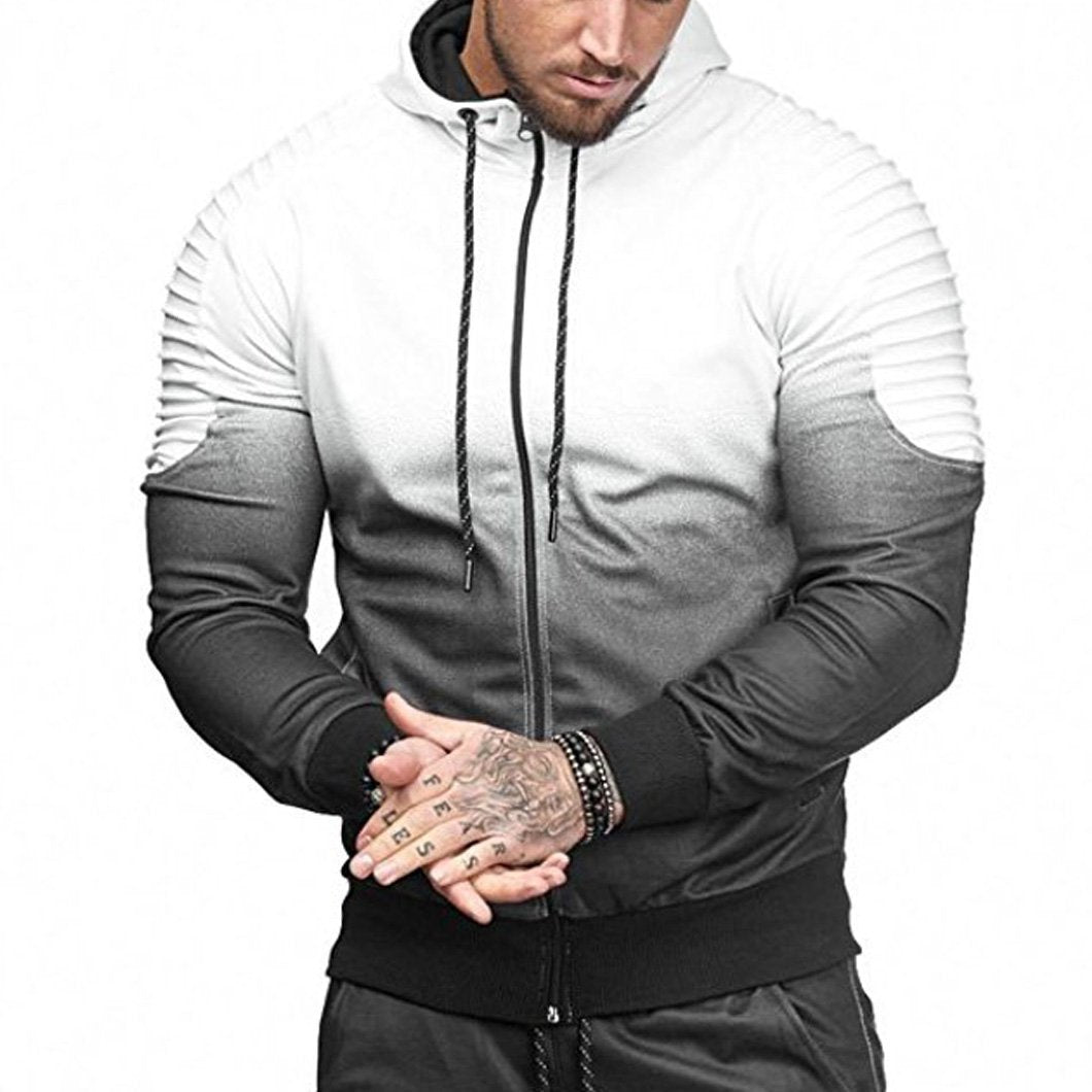 Fashion Mens Gradient Hoodie Sweatshirt