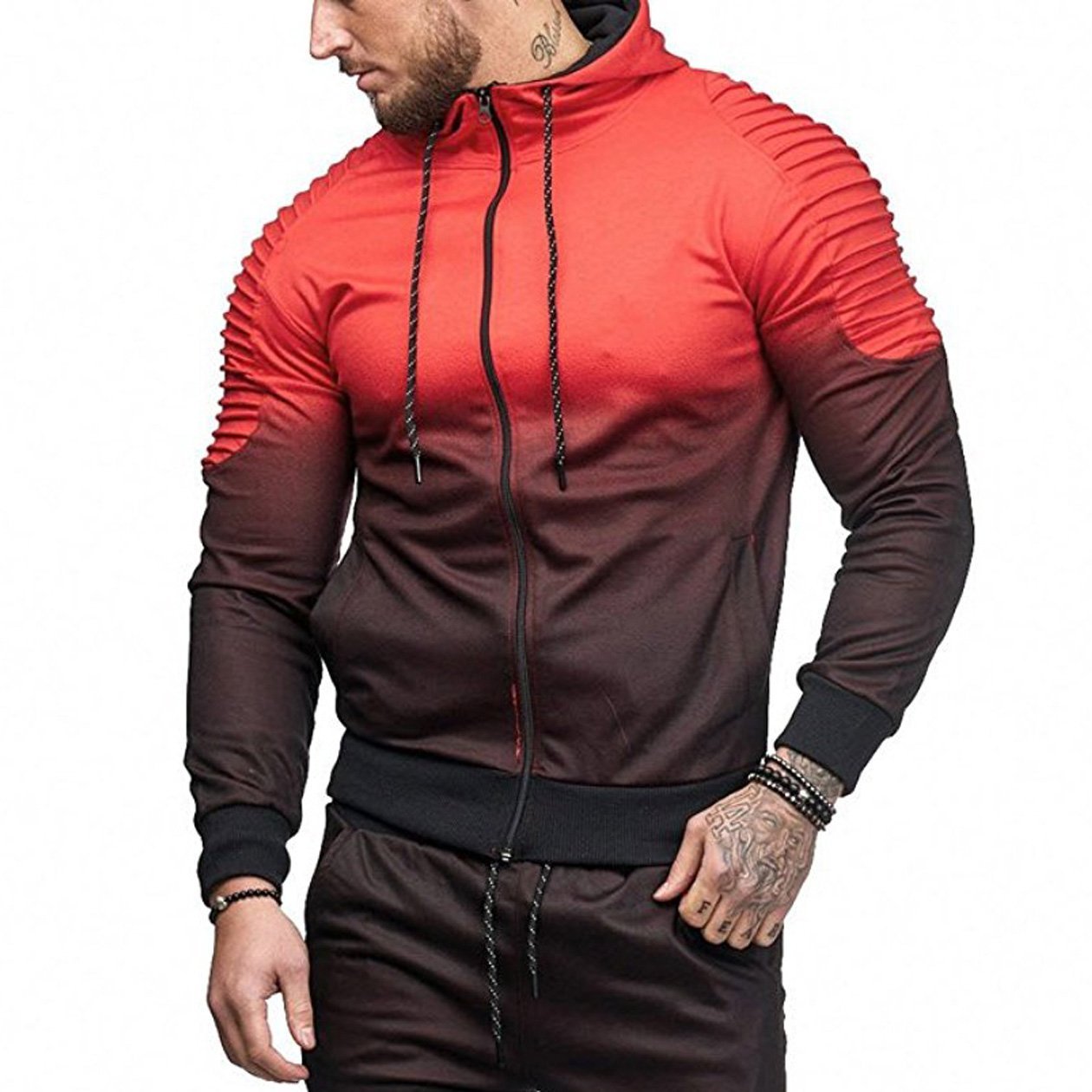 Fashion Mens Gradient Hoodie Sweatshirt