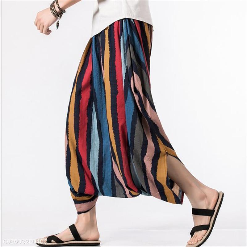 Fashion Casual Vacation Loose Strip Harem Pants