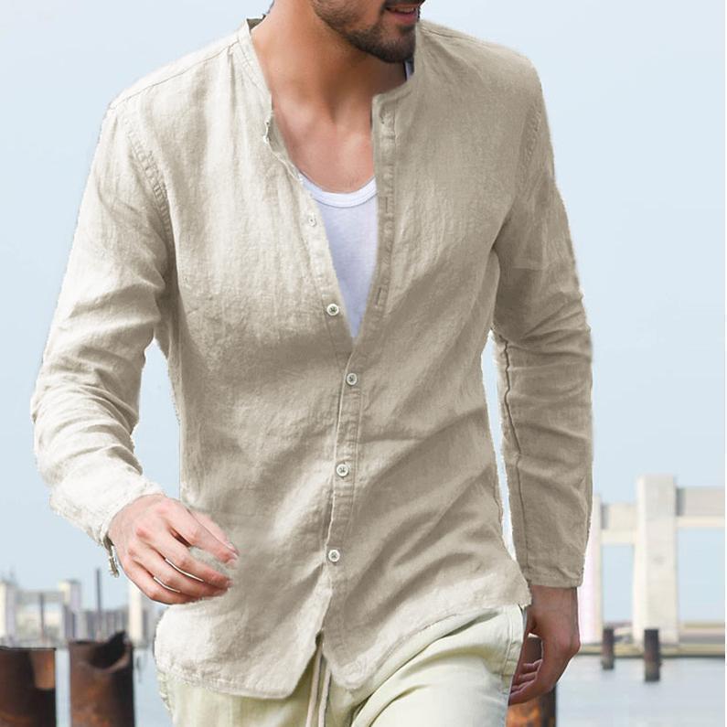 Fashion Casual Mens Cotton/Linen Shirt