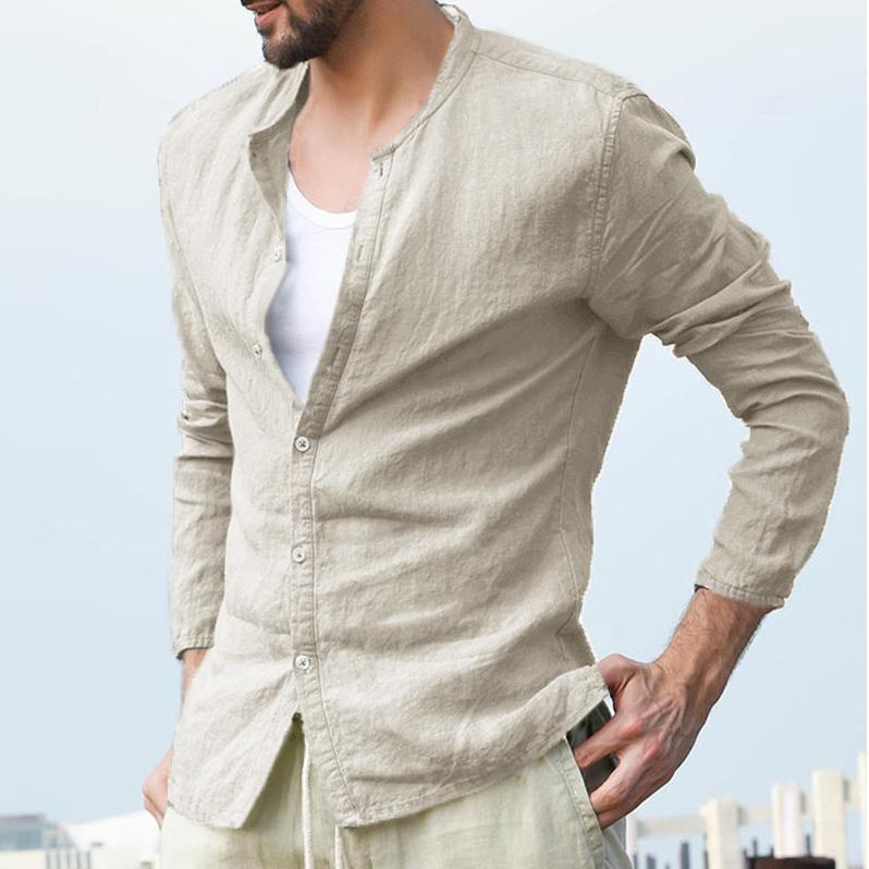 Fashion Casual Mens Cotton/Linen Shirt