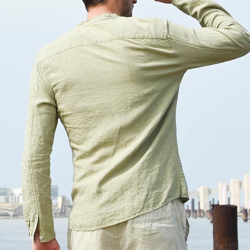 Fashion Casual Mens Cotton/Linen Shirt