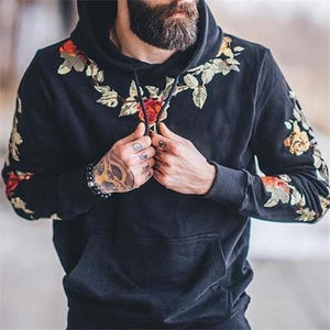 Fashion Floral Printed Slim Hoodie