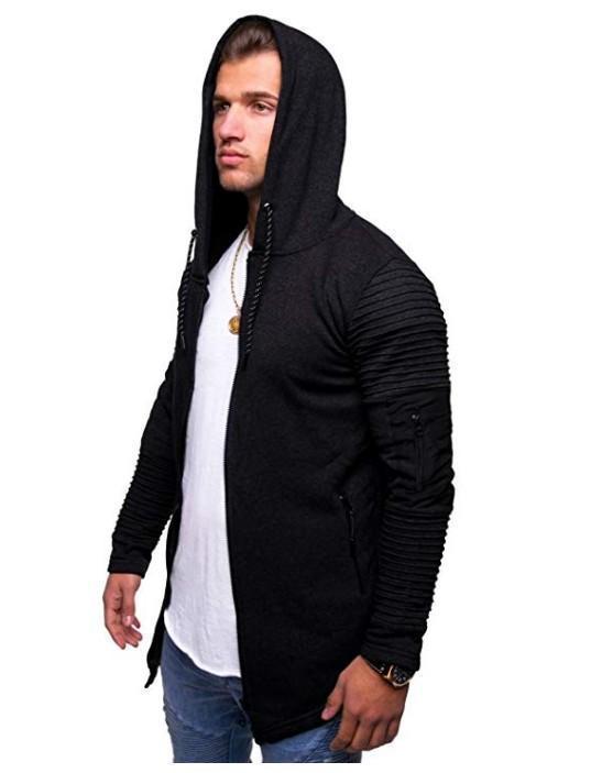 Fashion Mens Arm Zipper Cardigan Sweater
