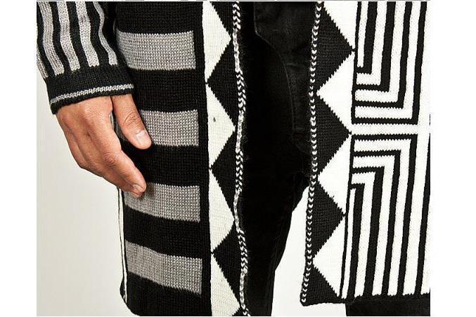 Casual Geometry Printed Knit Sweater Coat