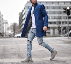Autumn And Winter   Fashion Pure Color Long Warm Coat