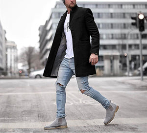 Autumn And Winter   Fashion Pure Color Long Warm Coat