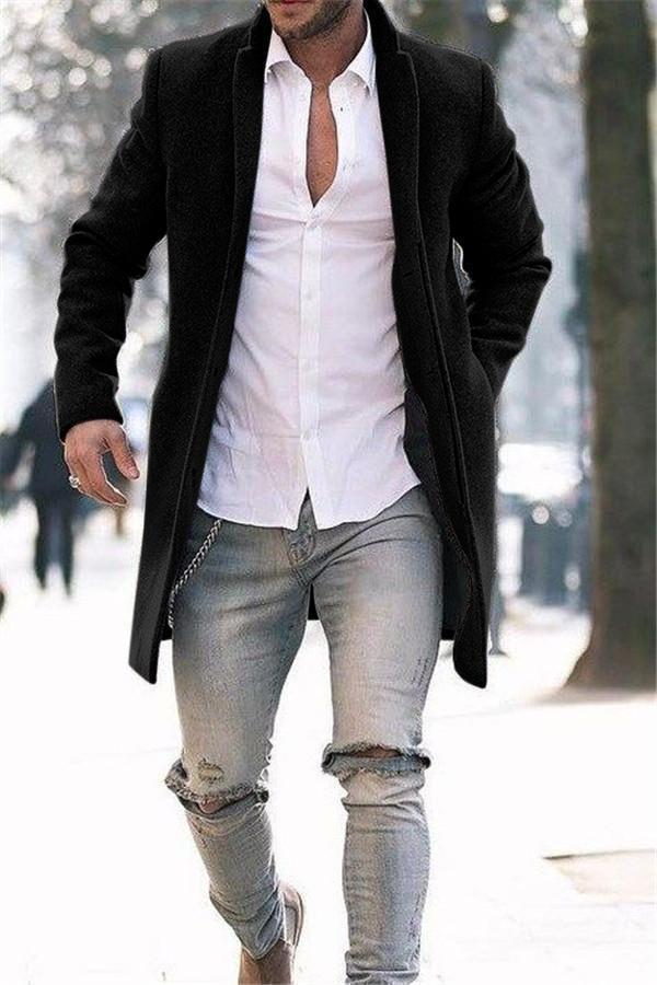 Autumn And Winter   Fashion Pure Color Long Warm Coat