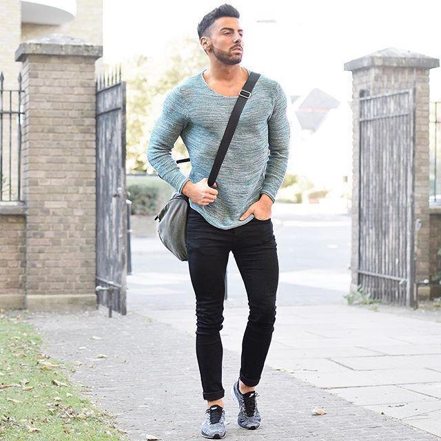 Fashion Long Sleeve Round Neck Slim Men's T-Shirt