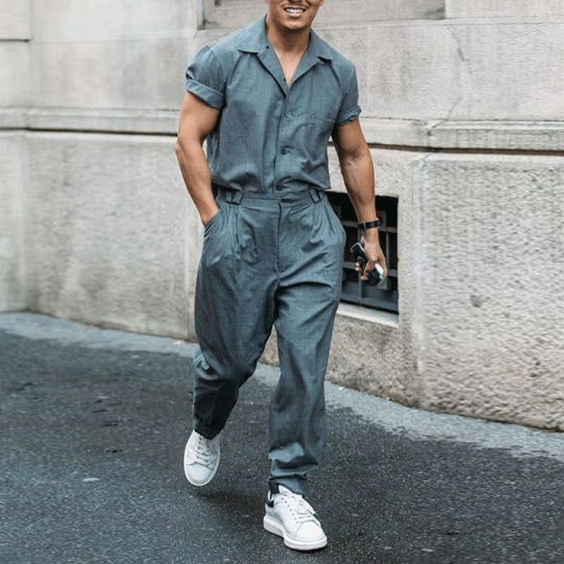 Casual Fashion V Collar Short Sleeves Plain Suit