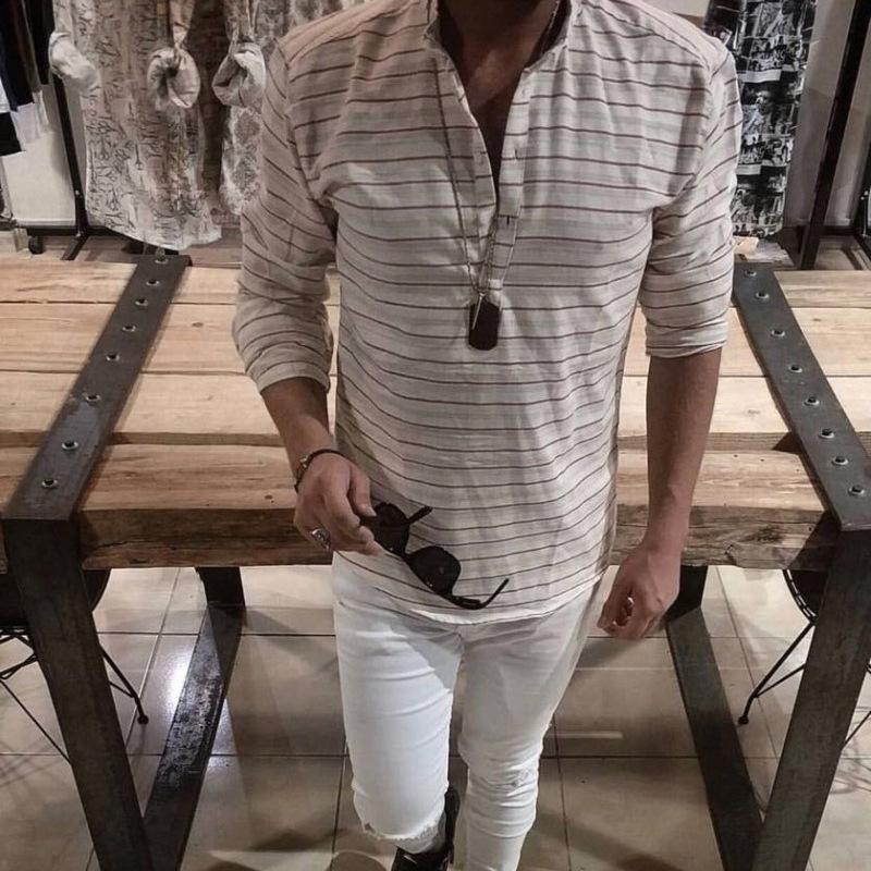 Casual Long-Sleeved Shirt Spliced