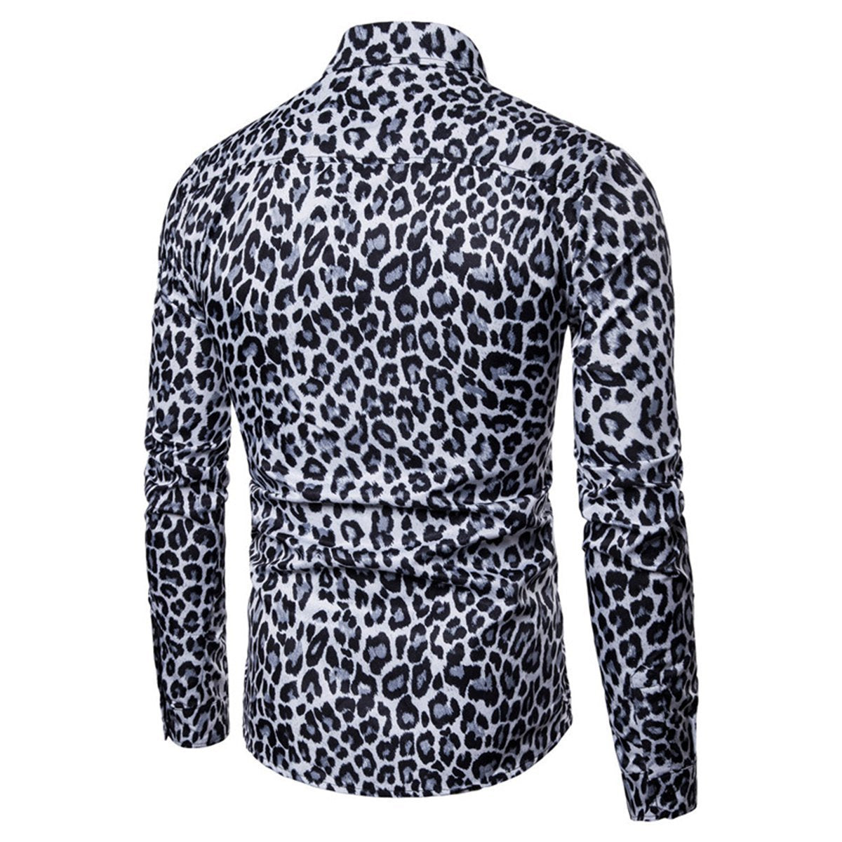 Men's Leopard Print Long Sleeve Shirt