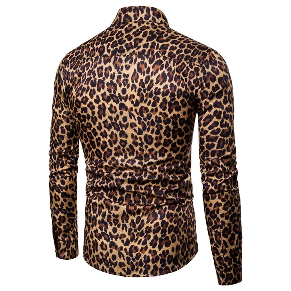 Men's Leopard Print Long Sleeve Shirt