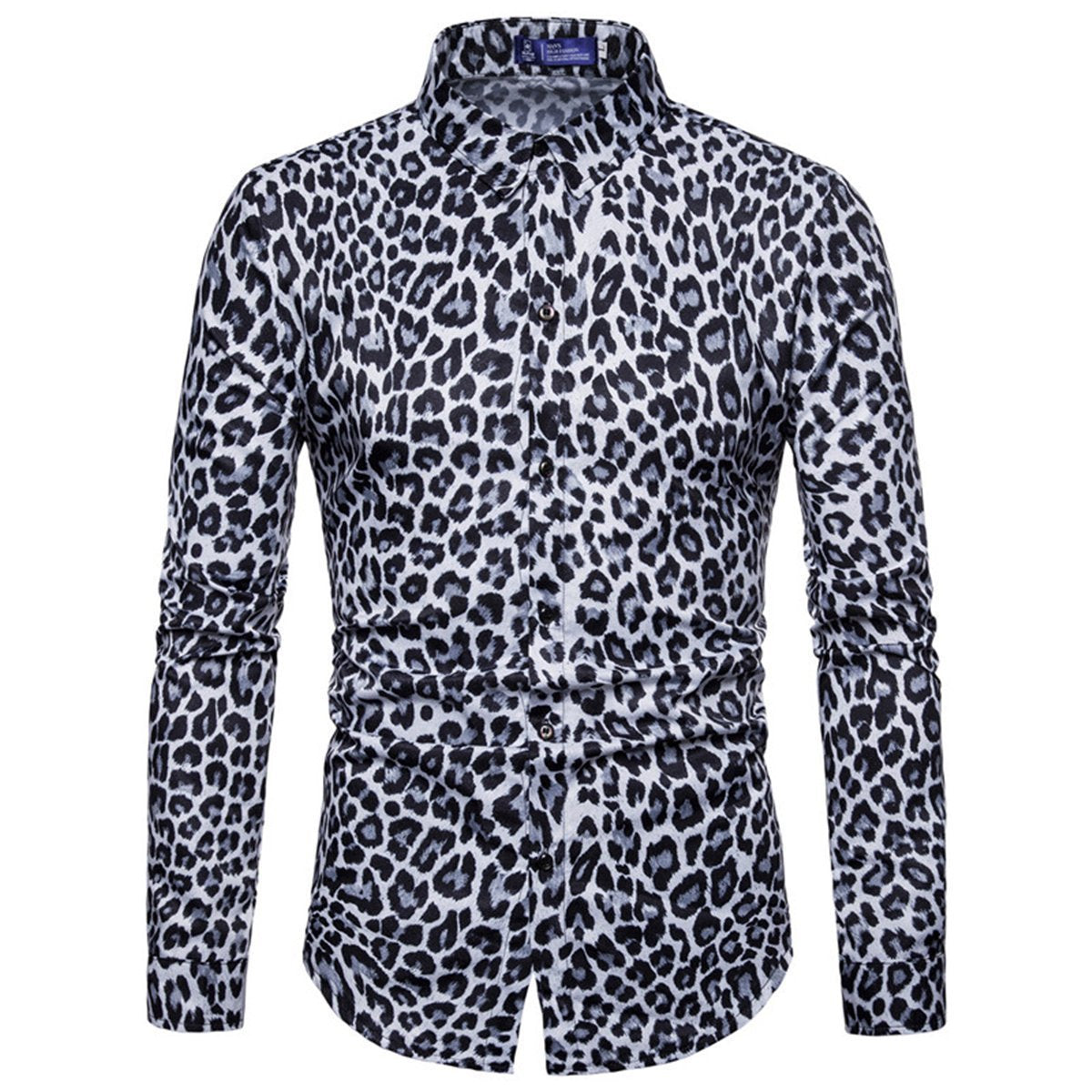 Men's Leopard Print Long Sleeve Shirt