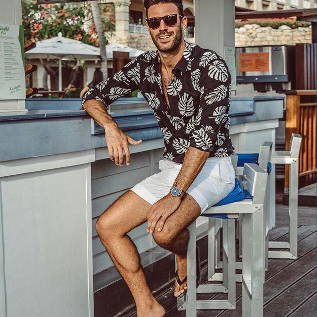 New Fashion Tropical Plant Print Casual Shirt