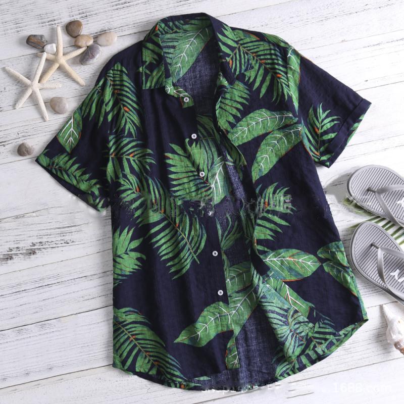 Hawaiian Style Printed Loose Cotton Blouse