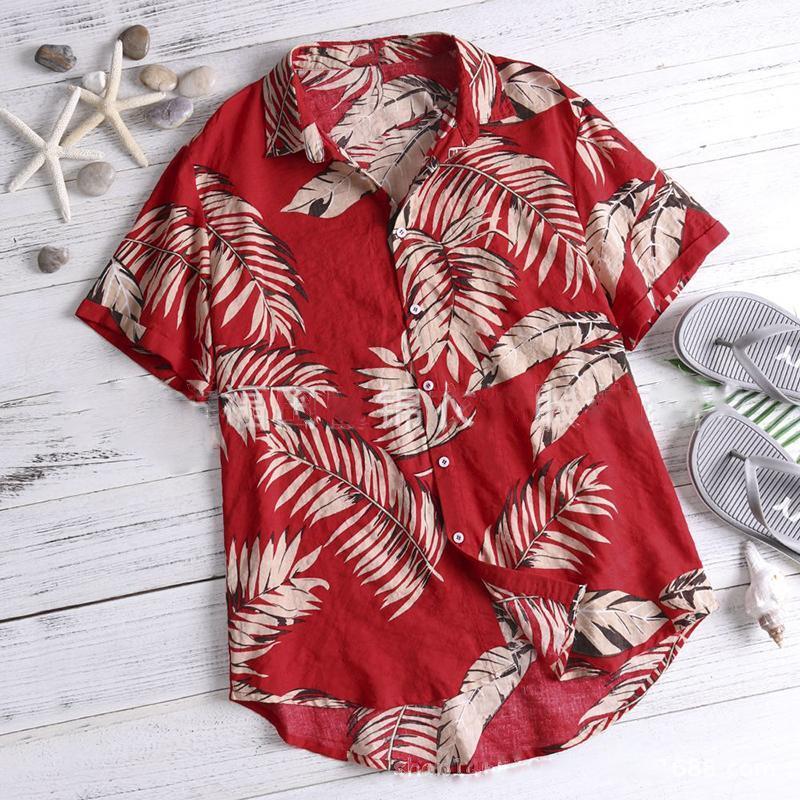 Hawaiian Style Printed Loose Cotton Blouse