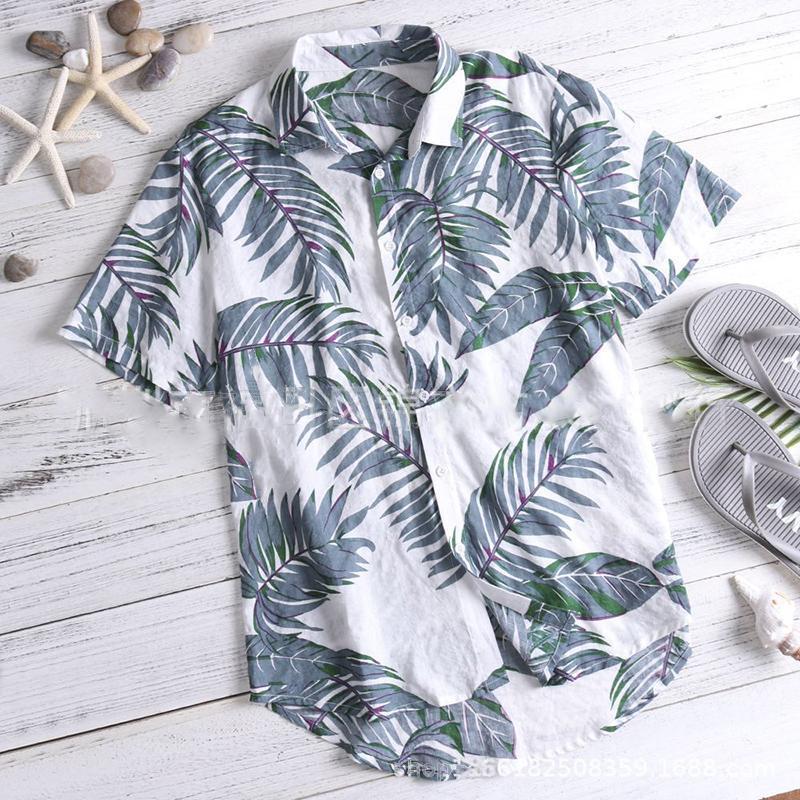 Hawaiian Style Printed Loose Cotton Blouse