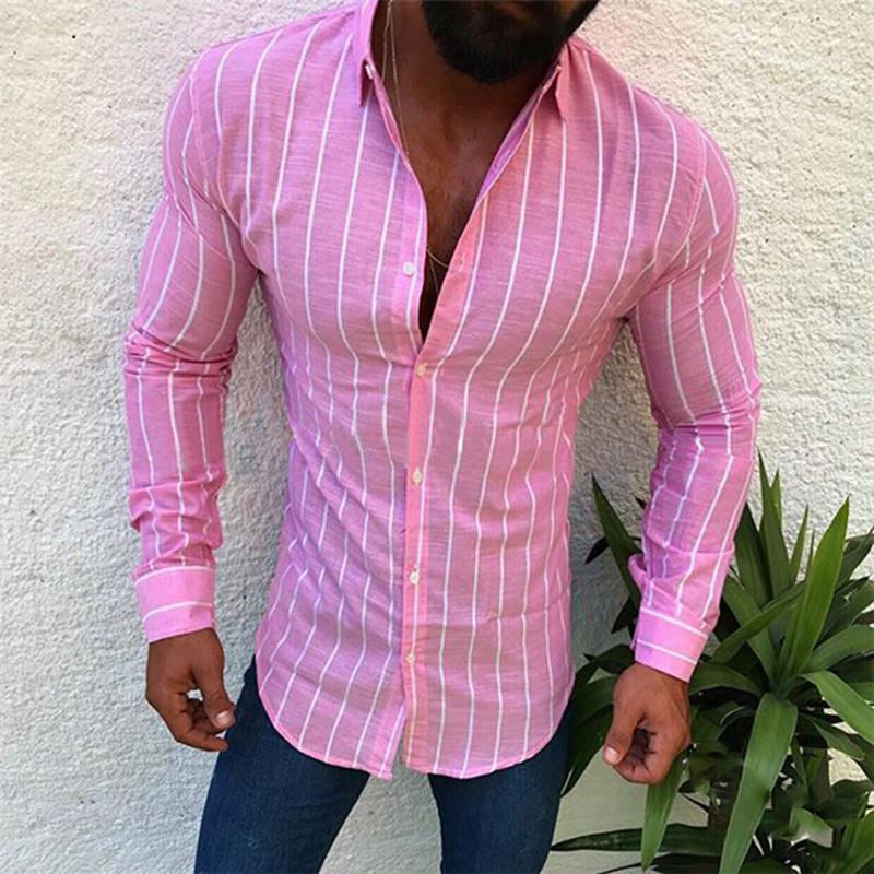 Men's Simple Fashion Pinstripe Slim Fit  Shirt