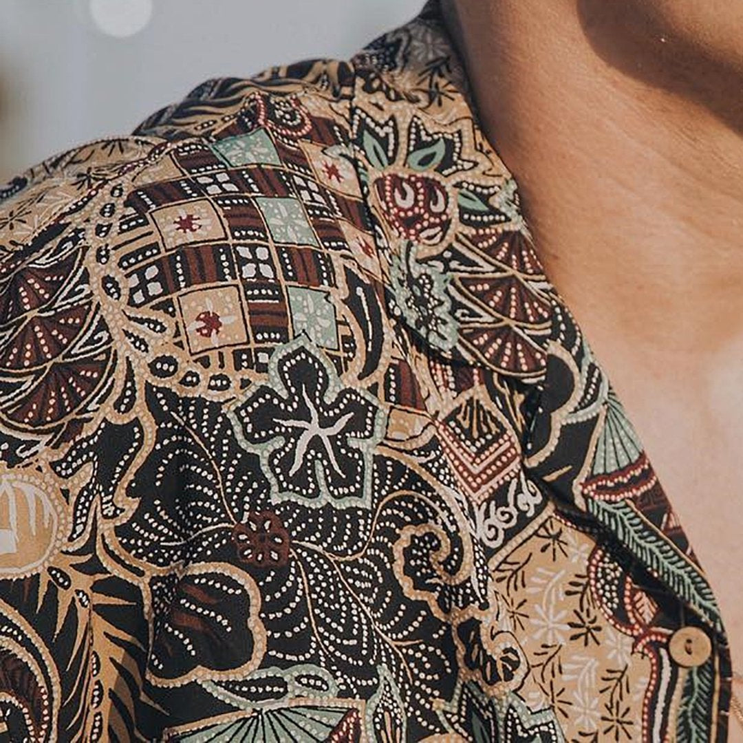 Fashion Printed Colour Short Sleeve Blouse