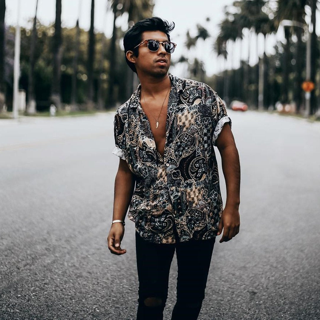 Fashion Printed Colour Short Sleeve Blouse