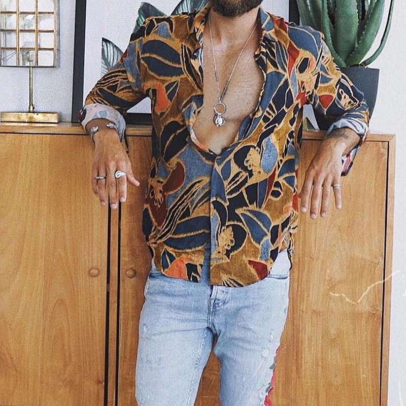 Fashion Printed Colour Long Sleeve Blouse