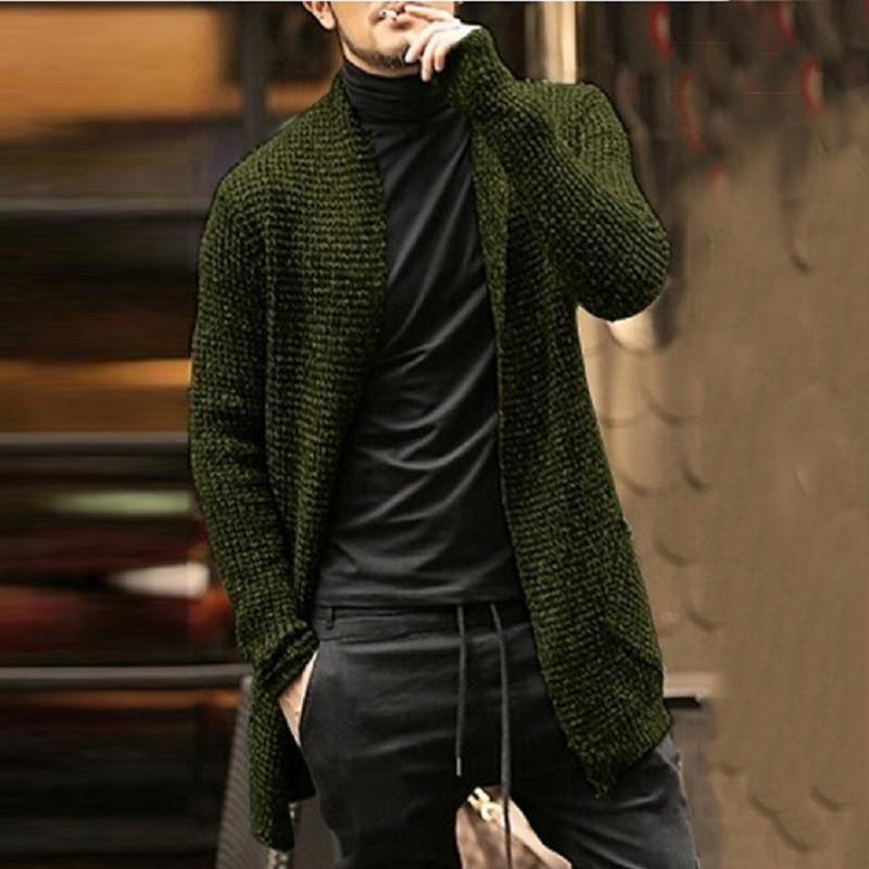 Fashion Casual Solid Long-Sleeved Knit Sweaters