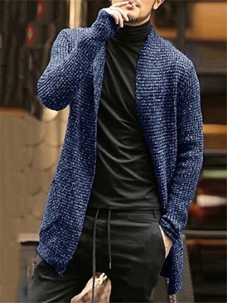 Fashion Casual Solid Long-Sleeved Knit Sweaters