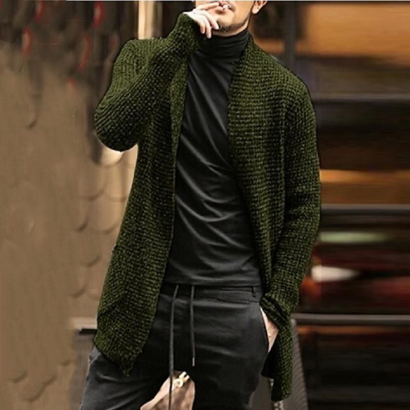 Fashion Casual Solid Long-Sleeved Knit Sweaters