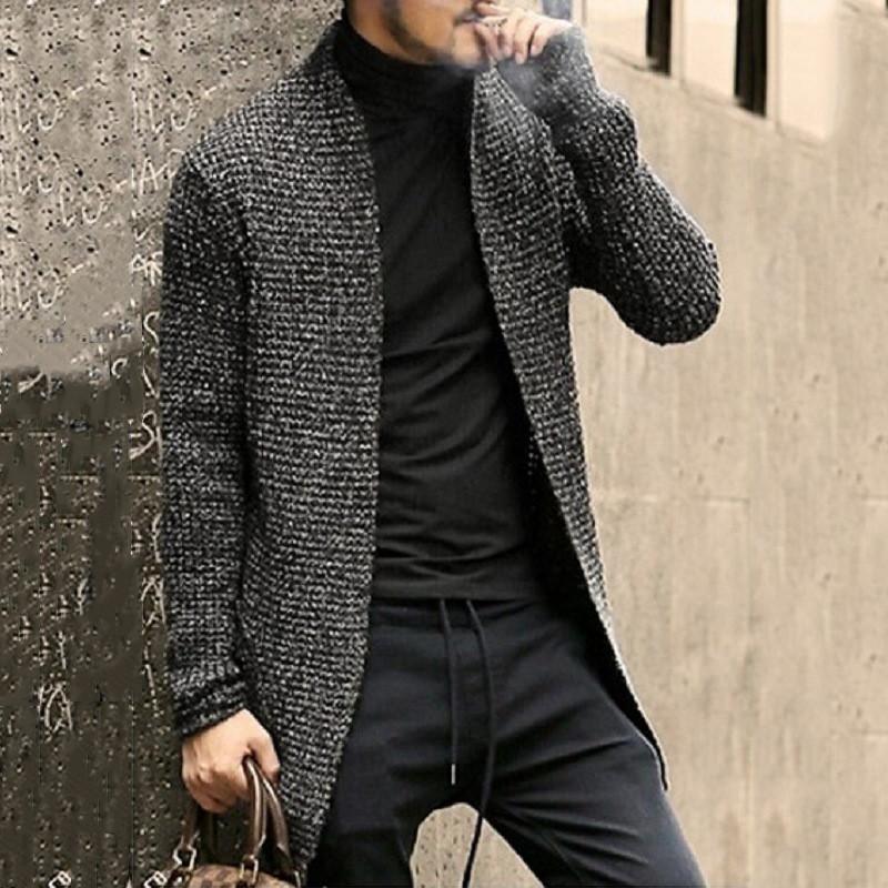 Fashion Casual Solid Long-Sleeved Knit Sweaters