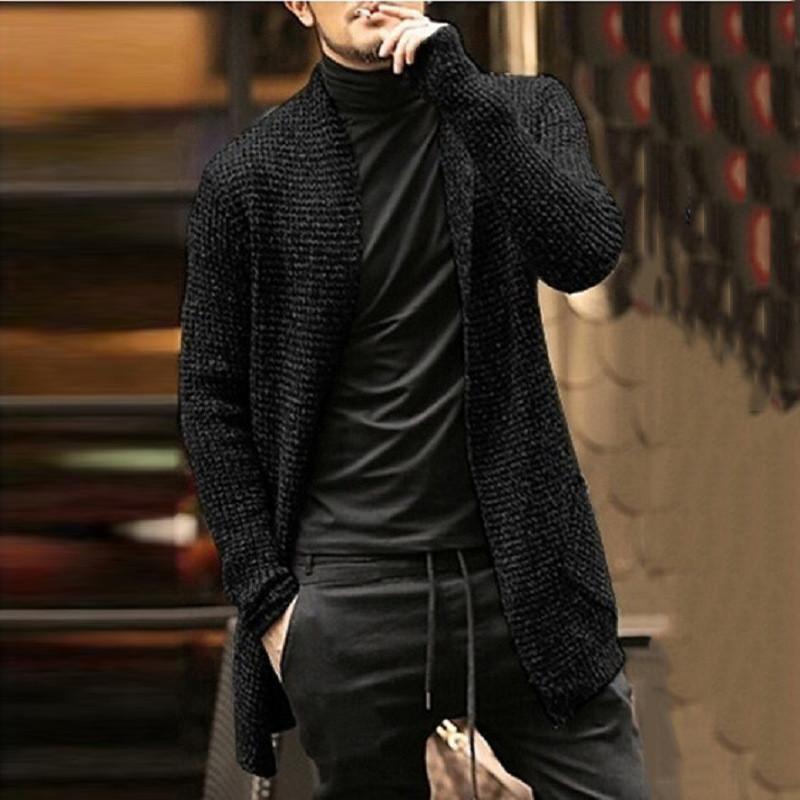 Fashion Casual Solid Long-Sleeved Knit Sweaters