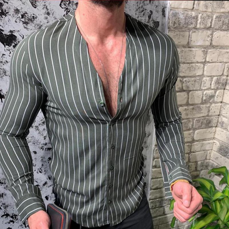 Commuting Basic Section Stripe Slim Fit Shirt