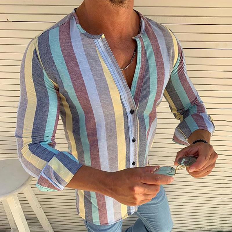 Fashion Colorful Stripe Slim Fit T-Shirt