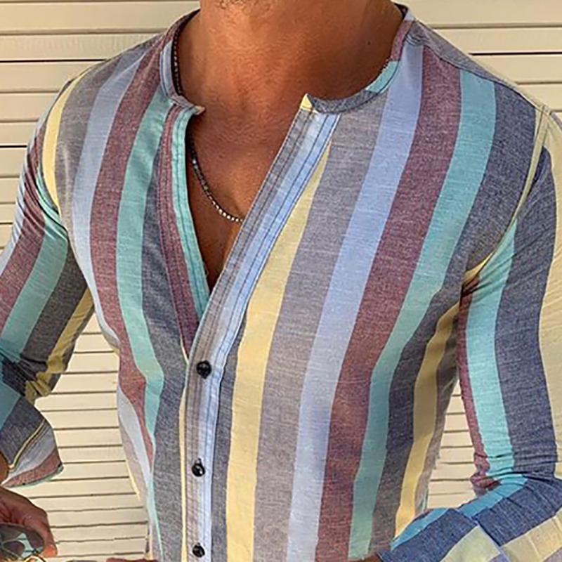 Fashion Colorful Stripe Slim Fit T-Shirt
