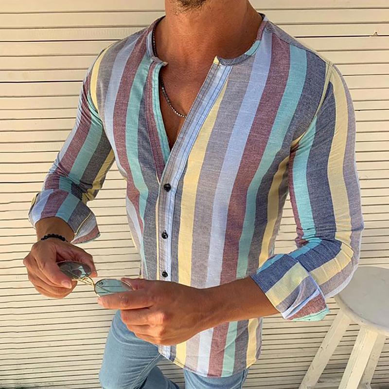 Fashion Colorful Stripe Slim Fit T-Shirt