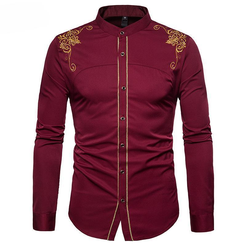 Palace Style Embroidery Long Sleeve Shirt