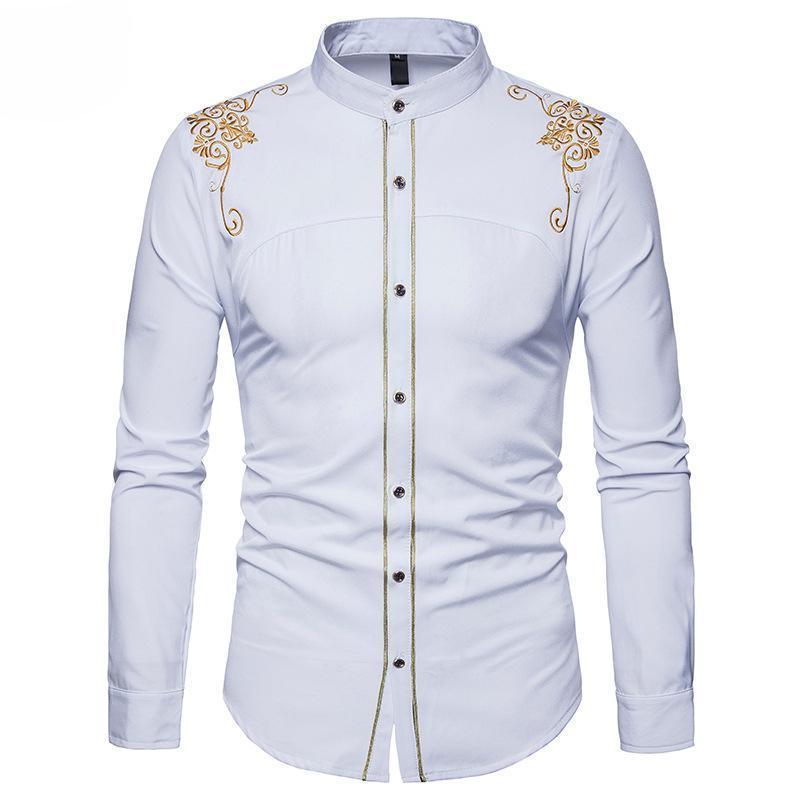 Palace Style Embroidery Long Sleeve Shirt