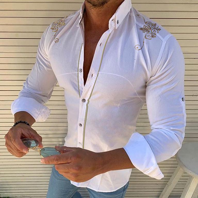 Palace Style Embroidery Long Sleeve Shirt