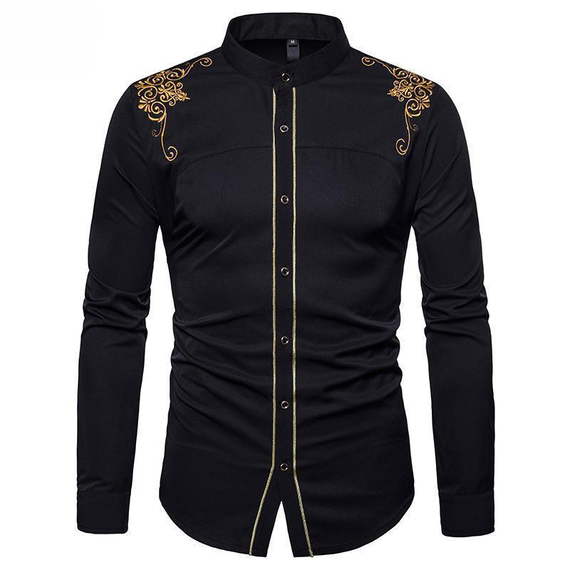 Palace Style Embroidery Long Sleeve Shirt