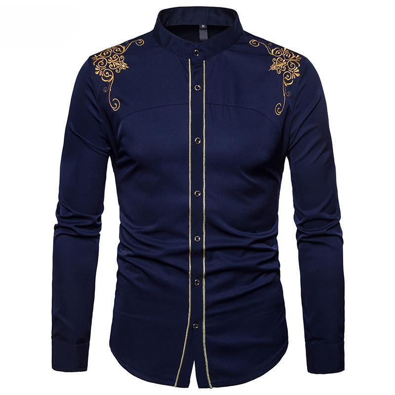 Palace Style Embroidery Long Sleeve Shirt