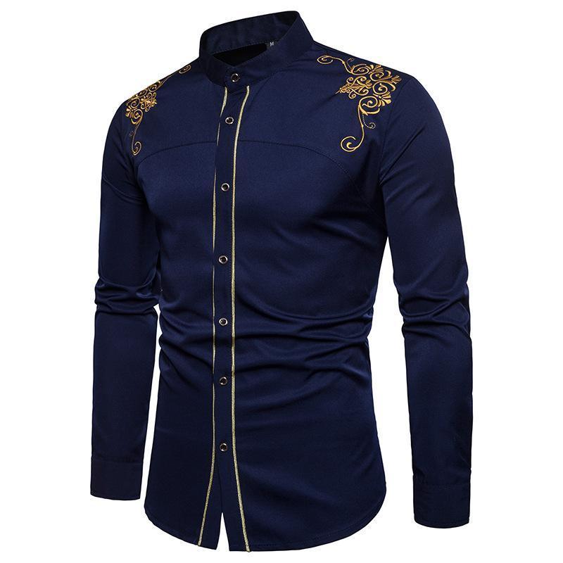 Palace Style Embroidery Long Sleeve Shirt
