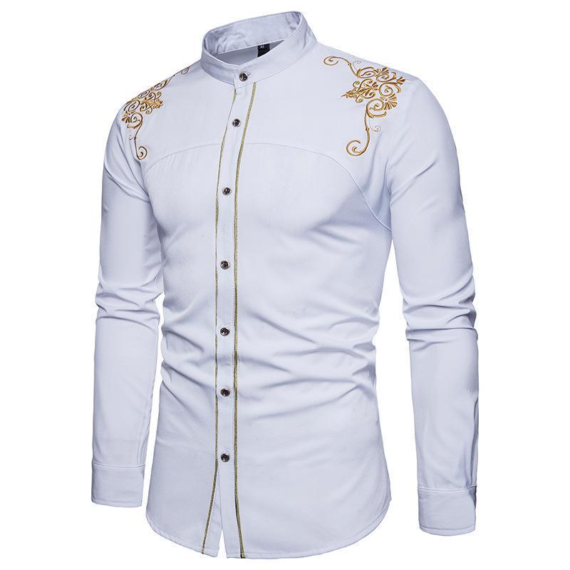 Palace Style Embroidery Long Sleeve Shirt