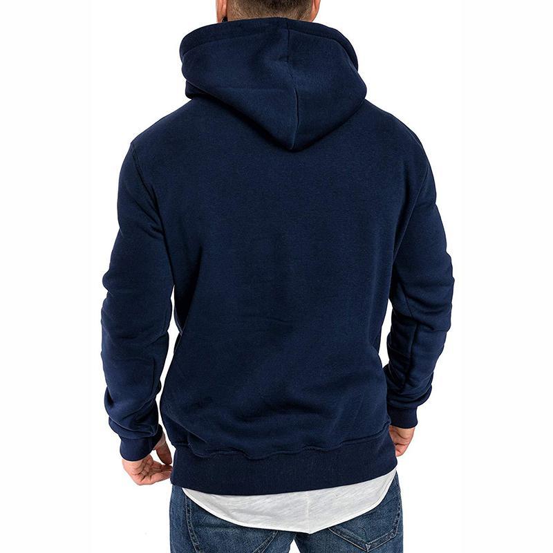 Fashion Pure Colour Fleece Button Hooded Sweatshirt