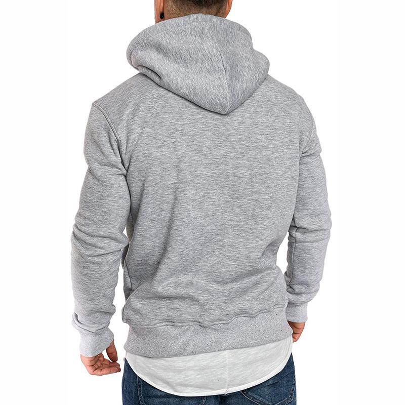 Fashion Pure Colour Fleece Button Hooded Sweatshirt