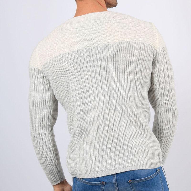 Contrast Color Stitching Crew Neck Long Sleeve Sweaters