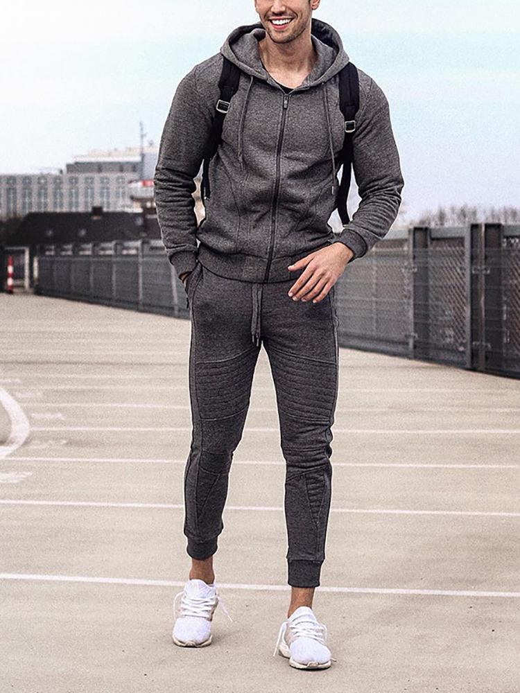 Spring/Autumn Men's Hooded Sweatshirt And Pants Sports Suit