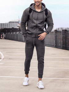 Spring/Autumn Men's Hooded Sweatshirt And Pants Sports Suit