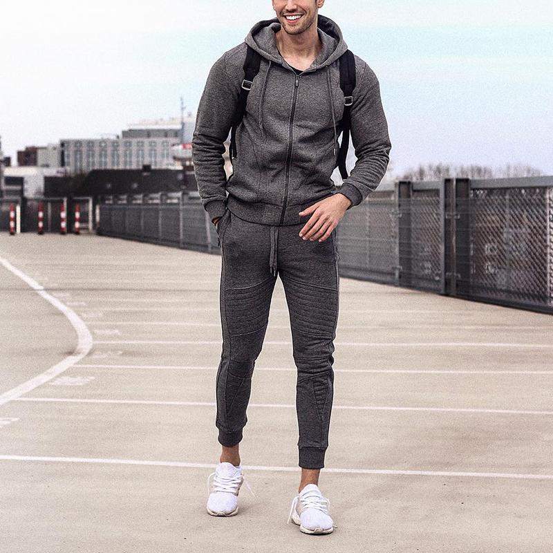 Spring/Autumn Men's Hooded Sweatshirt And Pants Sports Suit
